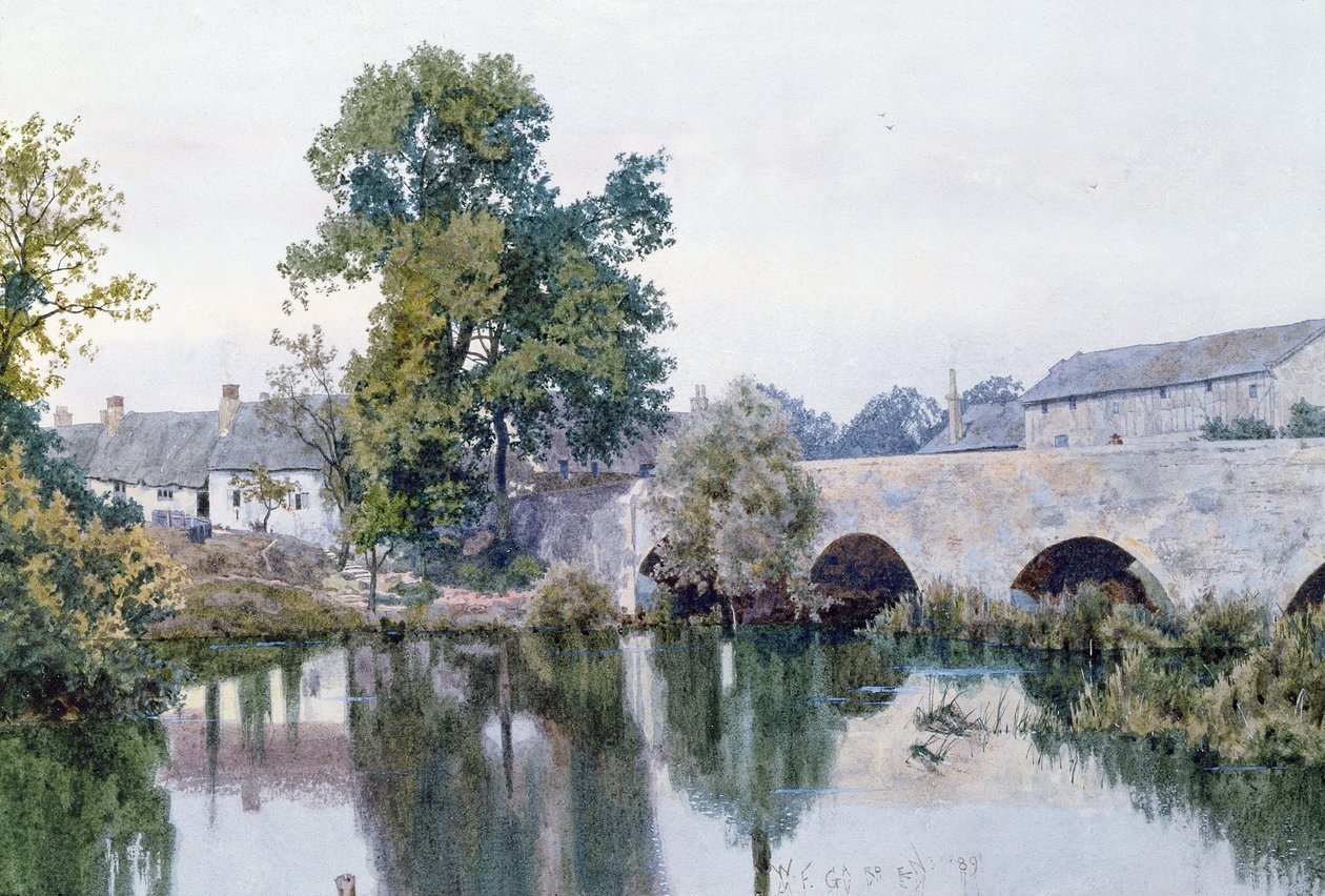 Steinbrücke ins Dorf, 1889 von William Garden Fraser