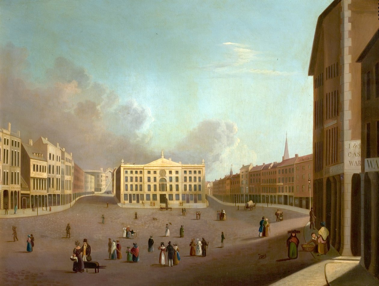 Marktplatz von Nottingham, ca. 1827 von William Goodacre