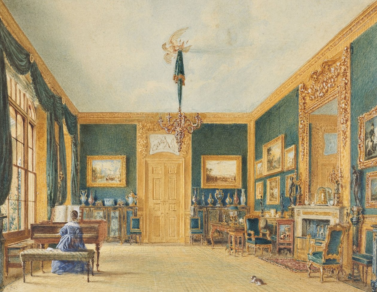 Das grüne Zeichenzimmer des Earl of Essex in Cassiobury von William Henry Hunt