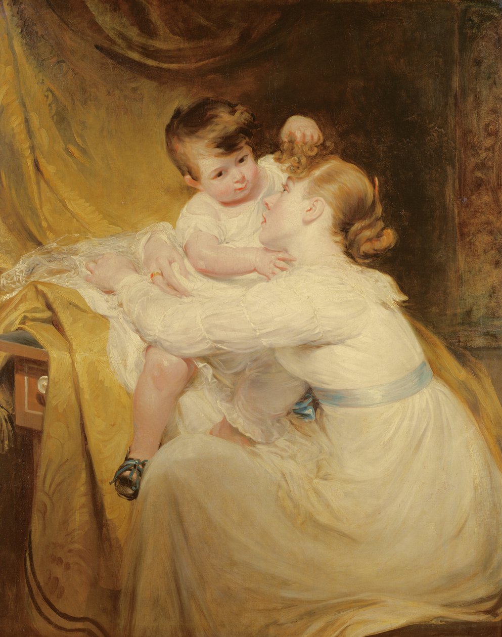 Porträt von Mrs. De Wint und ihrer Tochter Helen von William Hilton