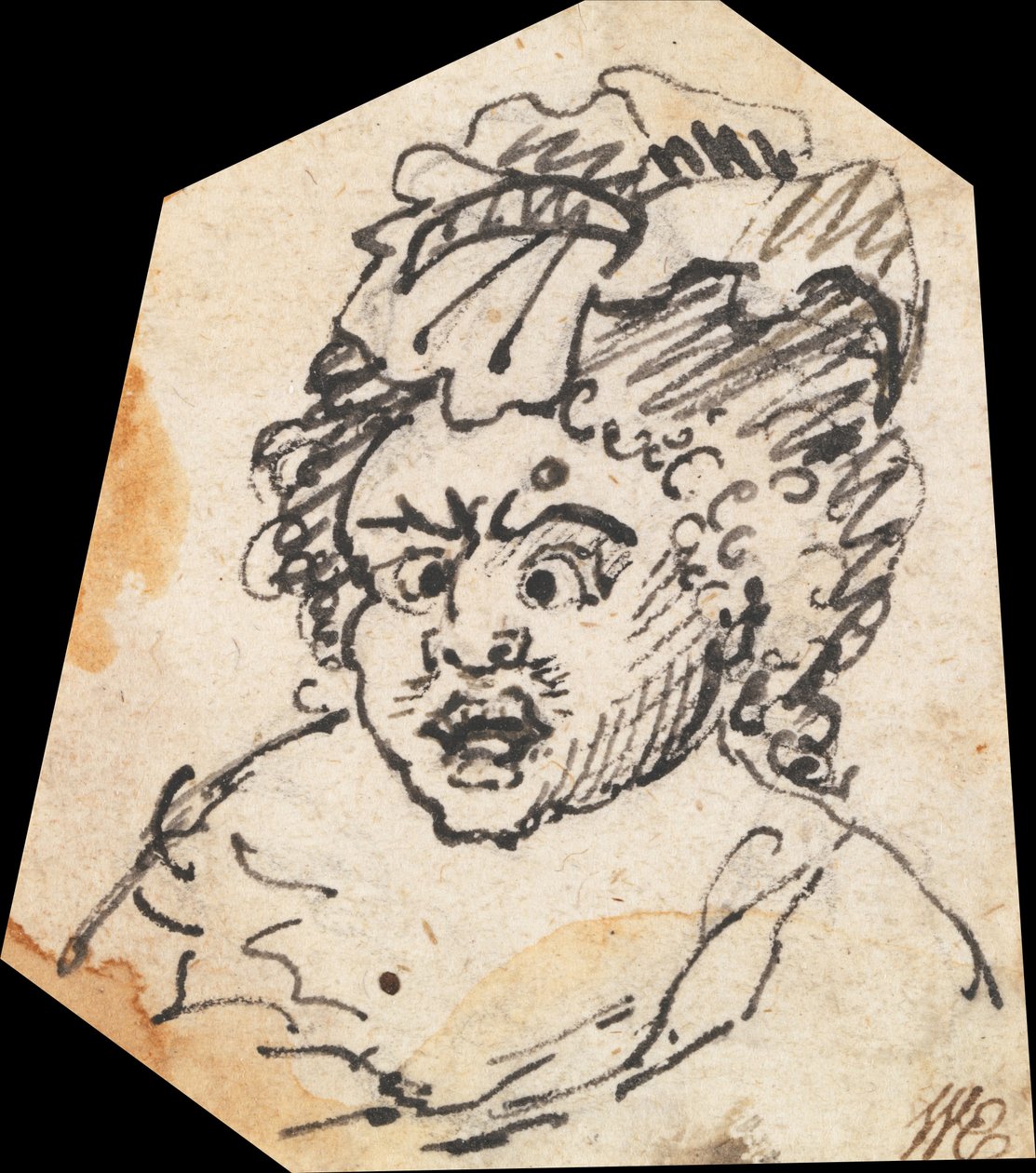 Grotesker Männerkopf von William Hogarth