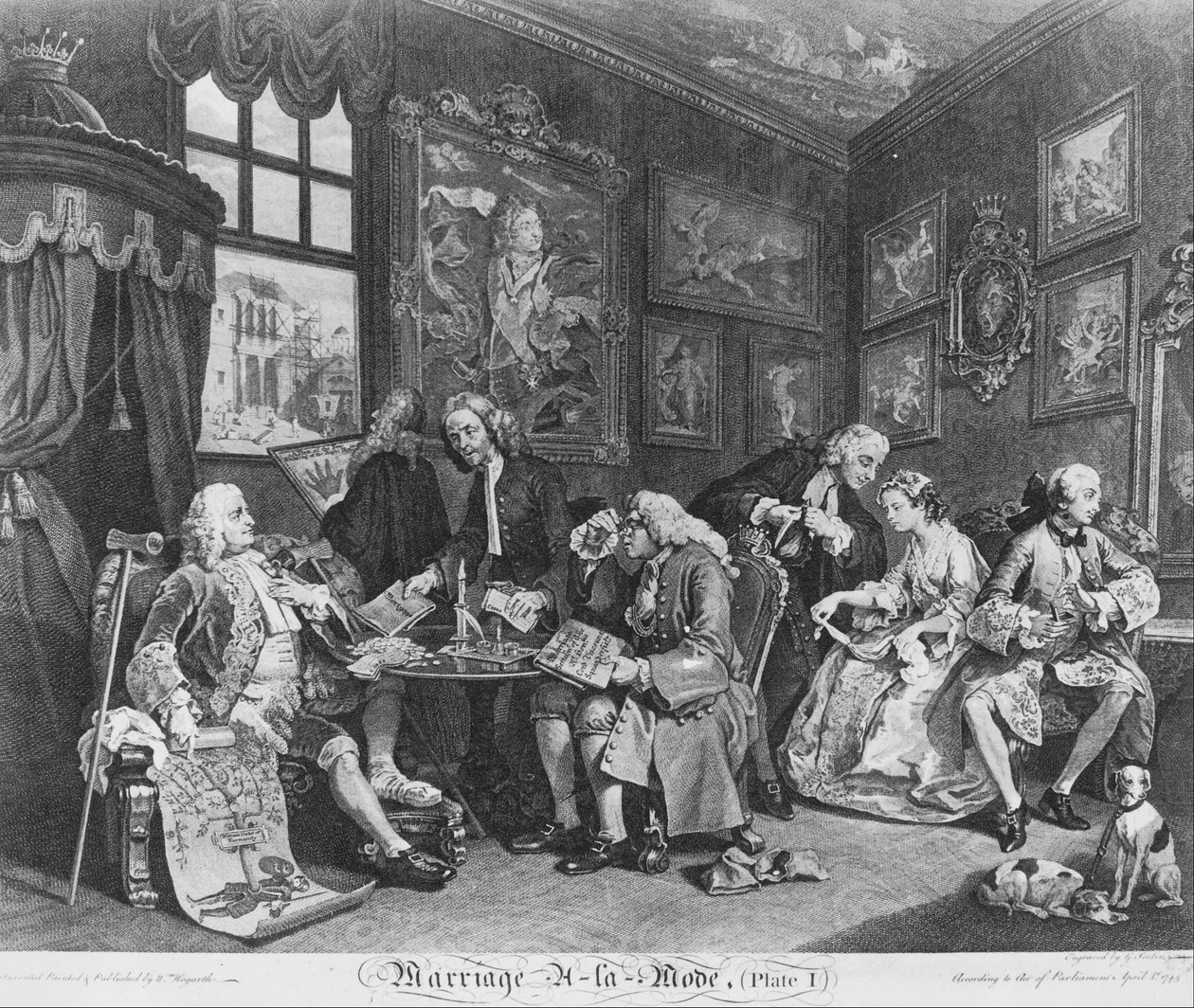 Marriage à la Mode, Platte 1, (Der Ehevertrag) von William Hogarth