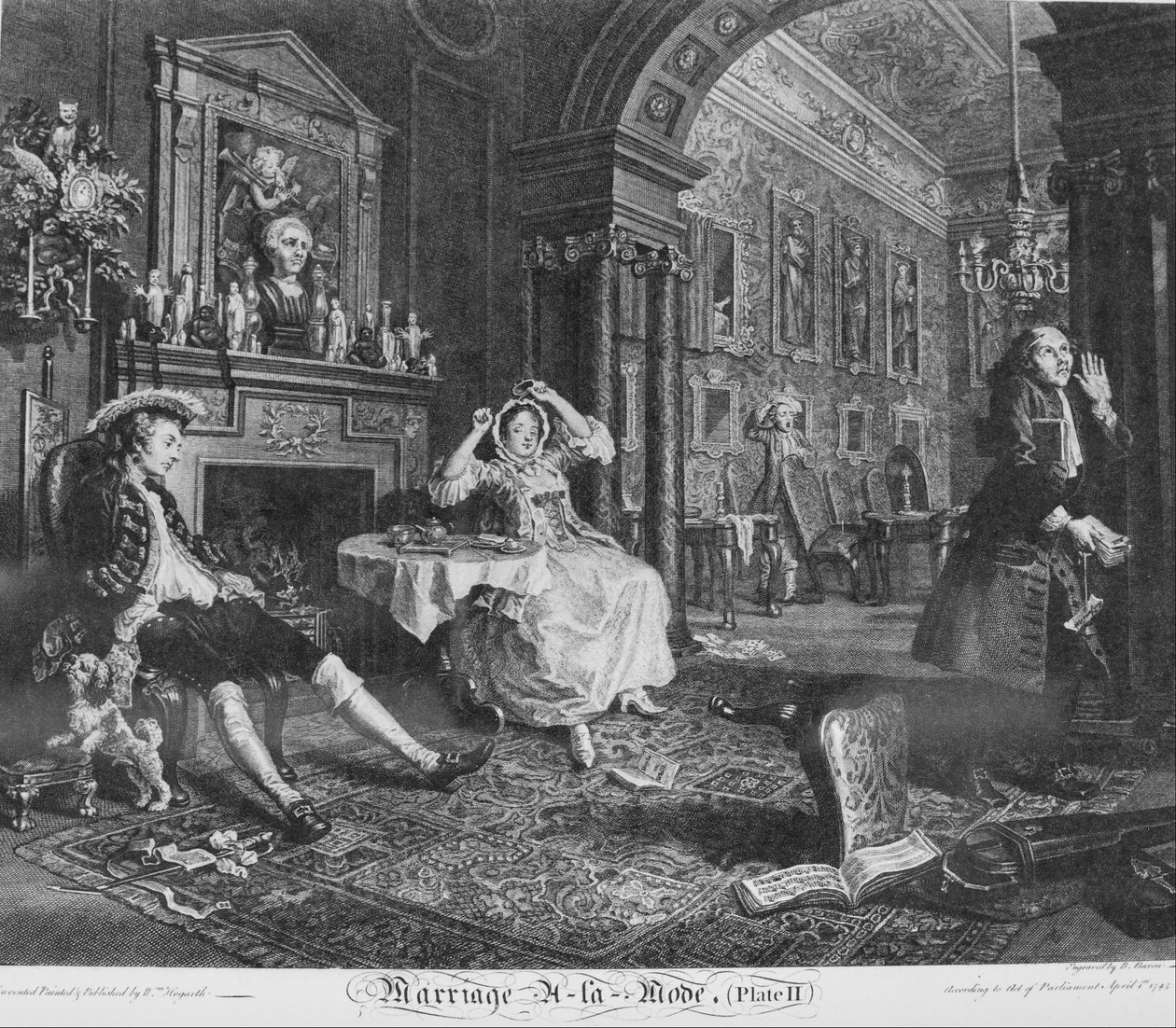 Die Modeheirat, Platte 2, (Früh am Morgen) von William Hogarth