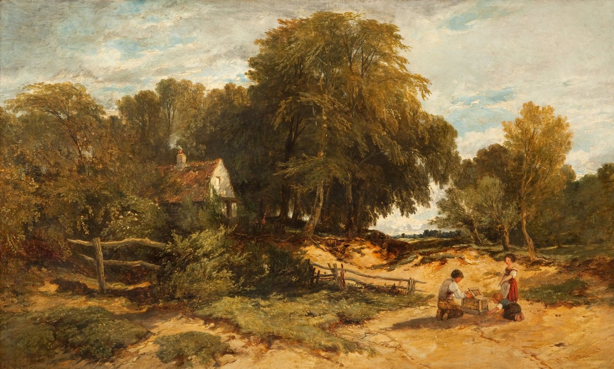 Waldlandschaft mit Kindern, 1845 von William James Muller