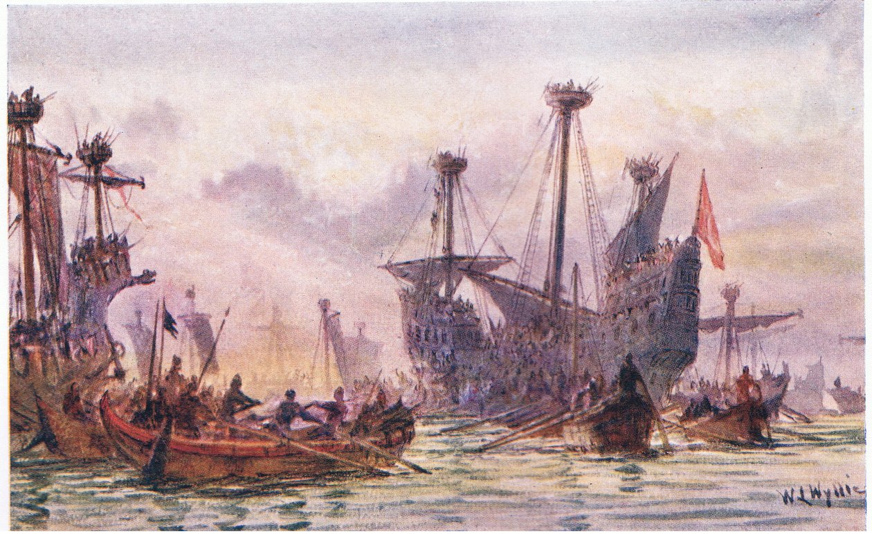 Richard I im Kampf mit dem Sarazenenschiff, 1915 von William Lionel Wyllie