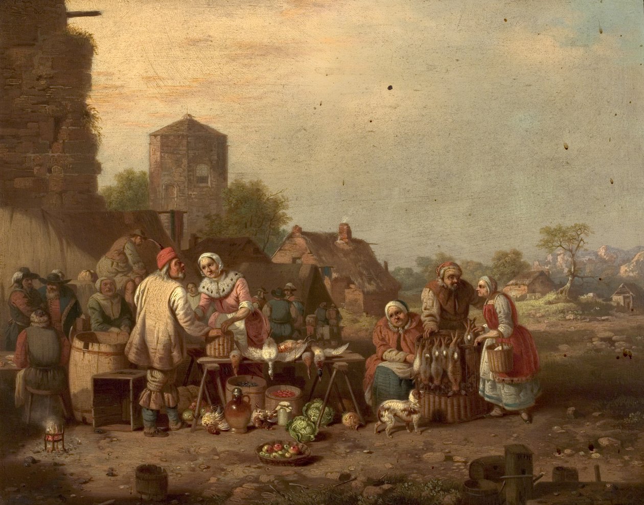 Dorfszene auf dem Markt von William Malbon