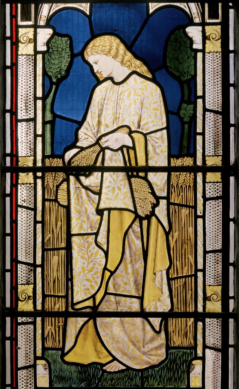 Ruth unter dem fremden Korn, Kirche des Heiligen Edward der Bekenner, Cheddleton, 1868 von William Morris