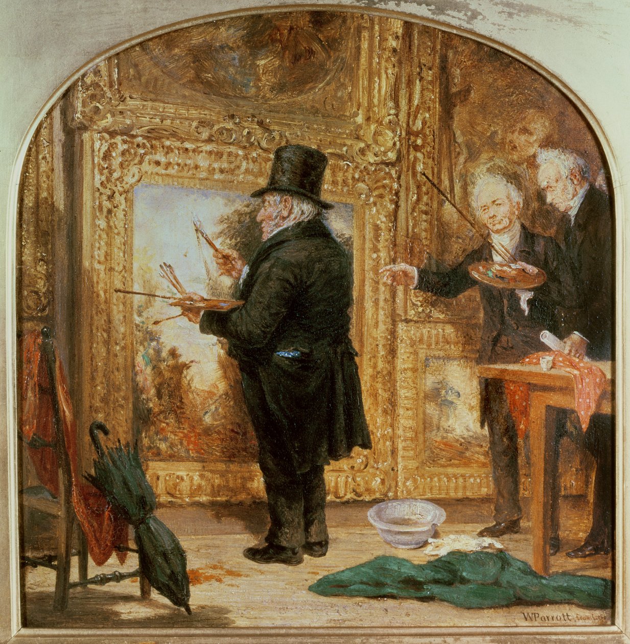 J. M. W. Turner (1775-1851) an der Royal Academy, Varnishing Day von William Parrott
