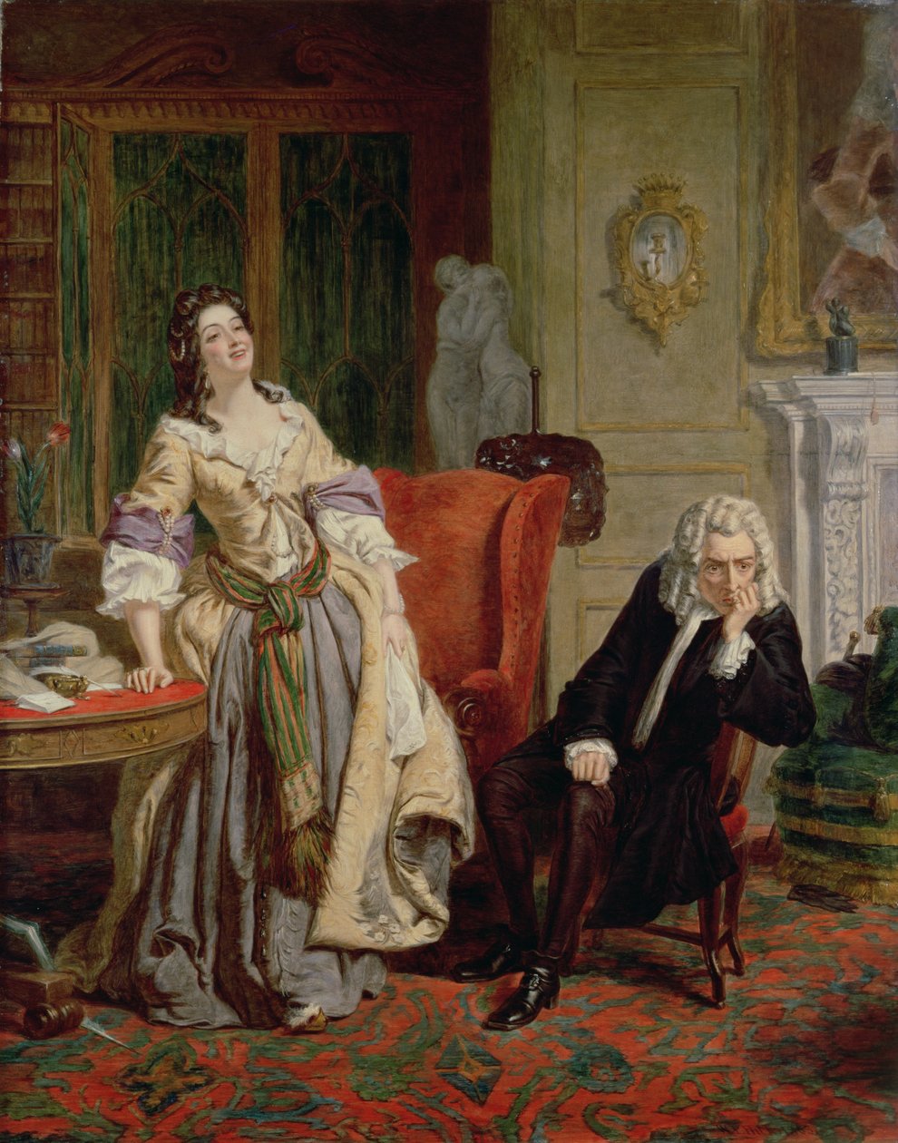 Der abgelehnte Dichter: Alexander Pope und Lady Mary Wortley Montagu im Jahr 1863 von William Powell Frith