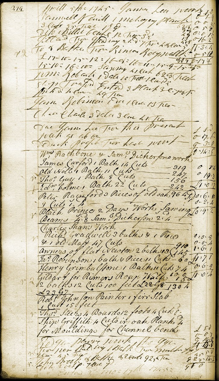 Seite 279, aus Rathbones Notizbuch, 1742 von William Rathbone II