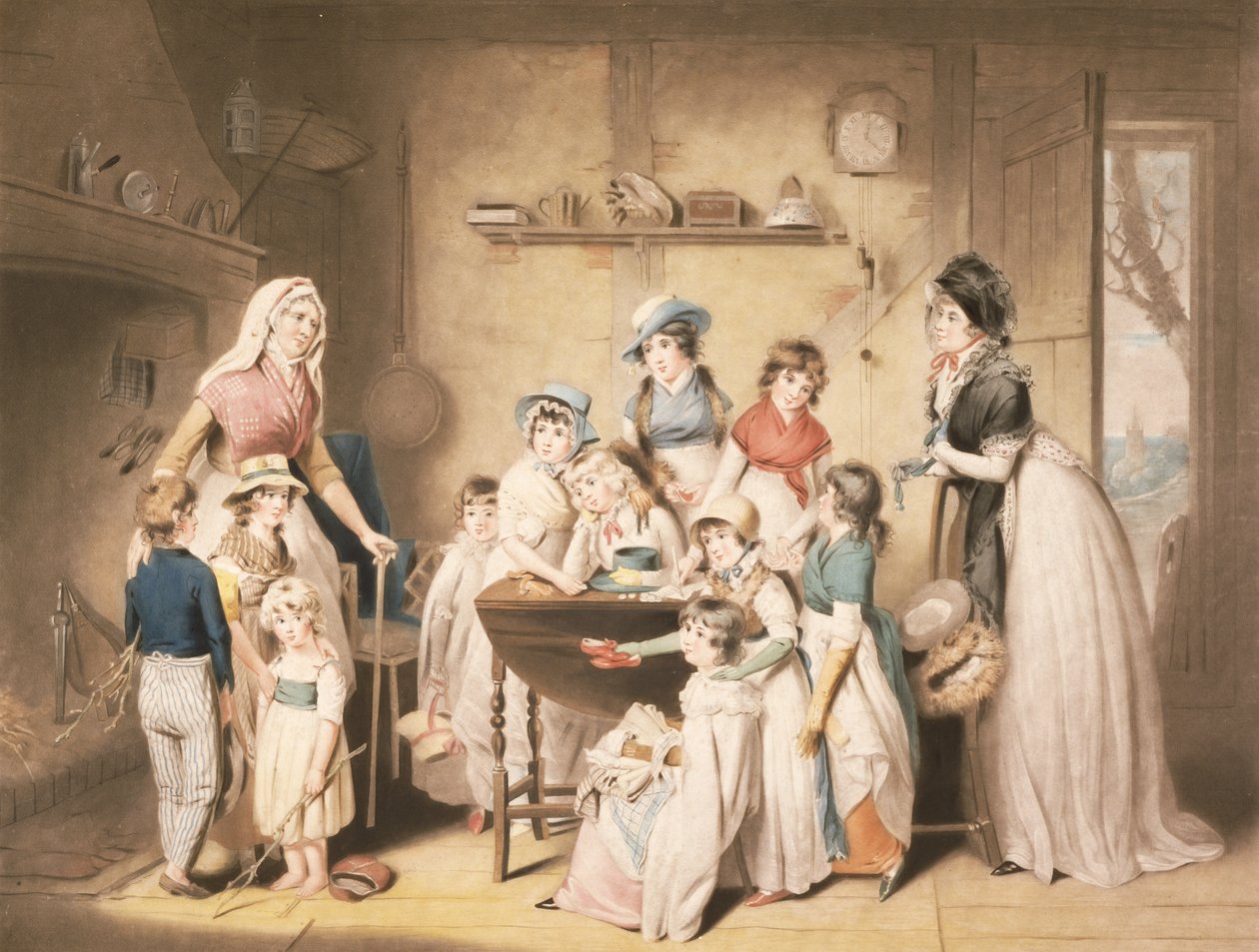 Die Waisen des Seemanns oder Das Abonnement der jungen Damen, graviert von William Ward (1766-1826), veröffentlicht 1800 von William Redmore Bigg