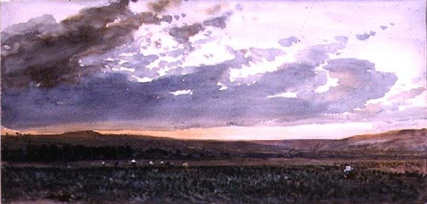 Landschaft mit arbeitenden Bauern: Abendstimmung von William Roxby Beverly