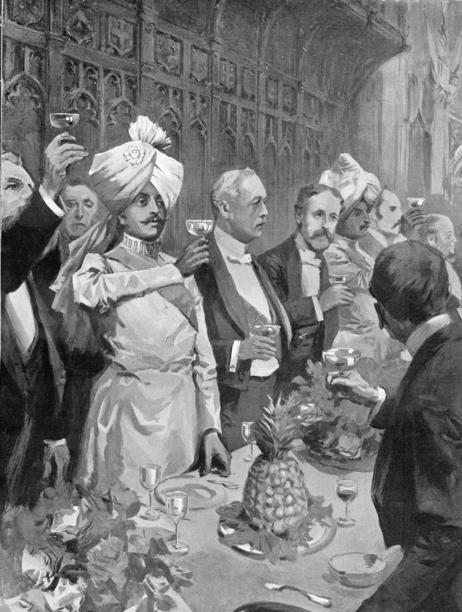 Das Empire Krönungsbankett in der Guildhall, Illustration aus 