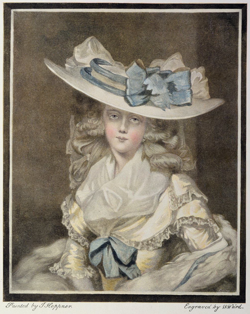 Porträt von Mrs. Benwell, graviert von W Ward von William Ward