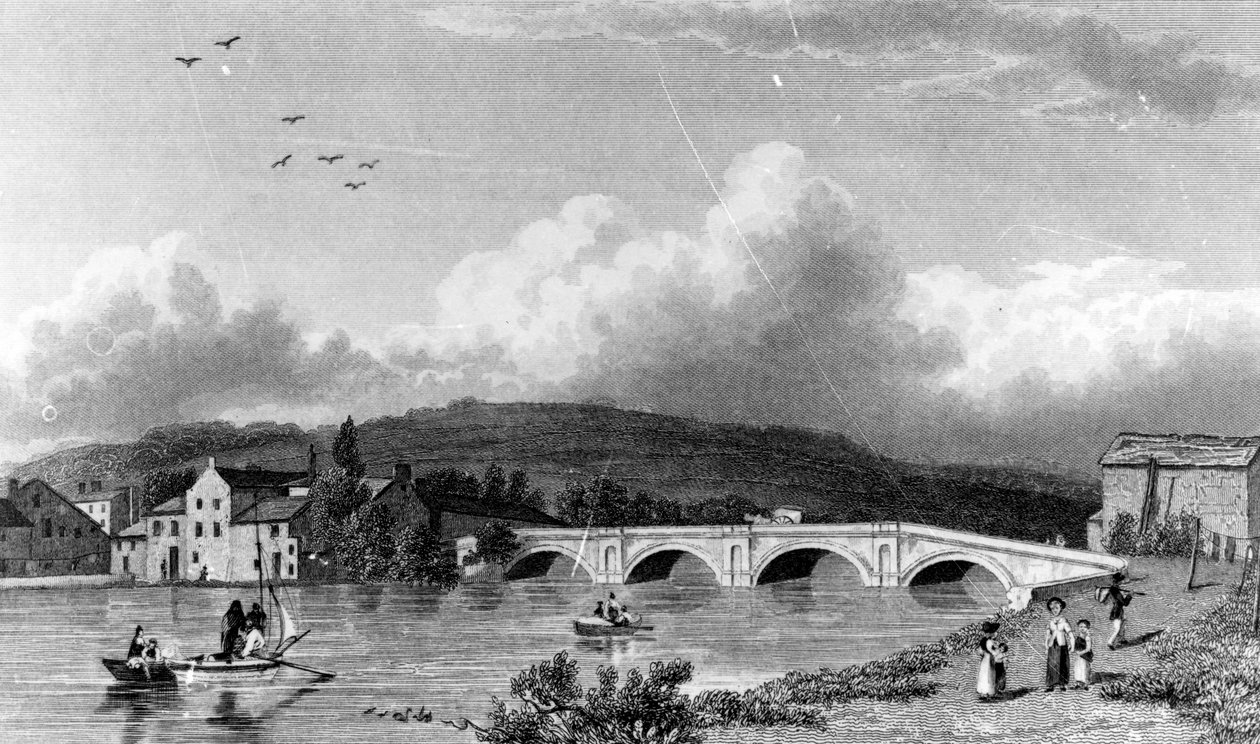 Strammongate Bridge, Kendal, graviert von E. Finden von William Westall