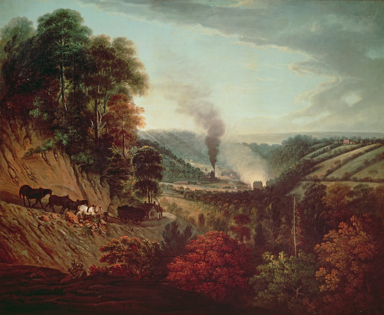 Morgenansicht von Coalbrookdale, 1777 von William Williams
