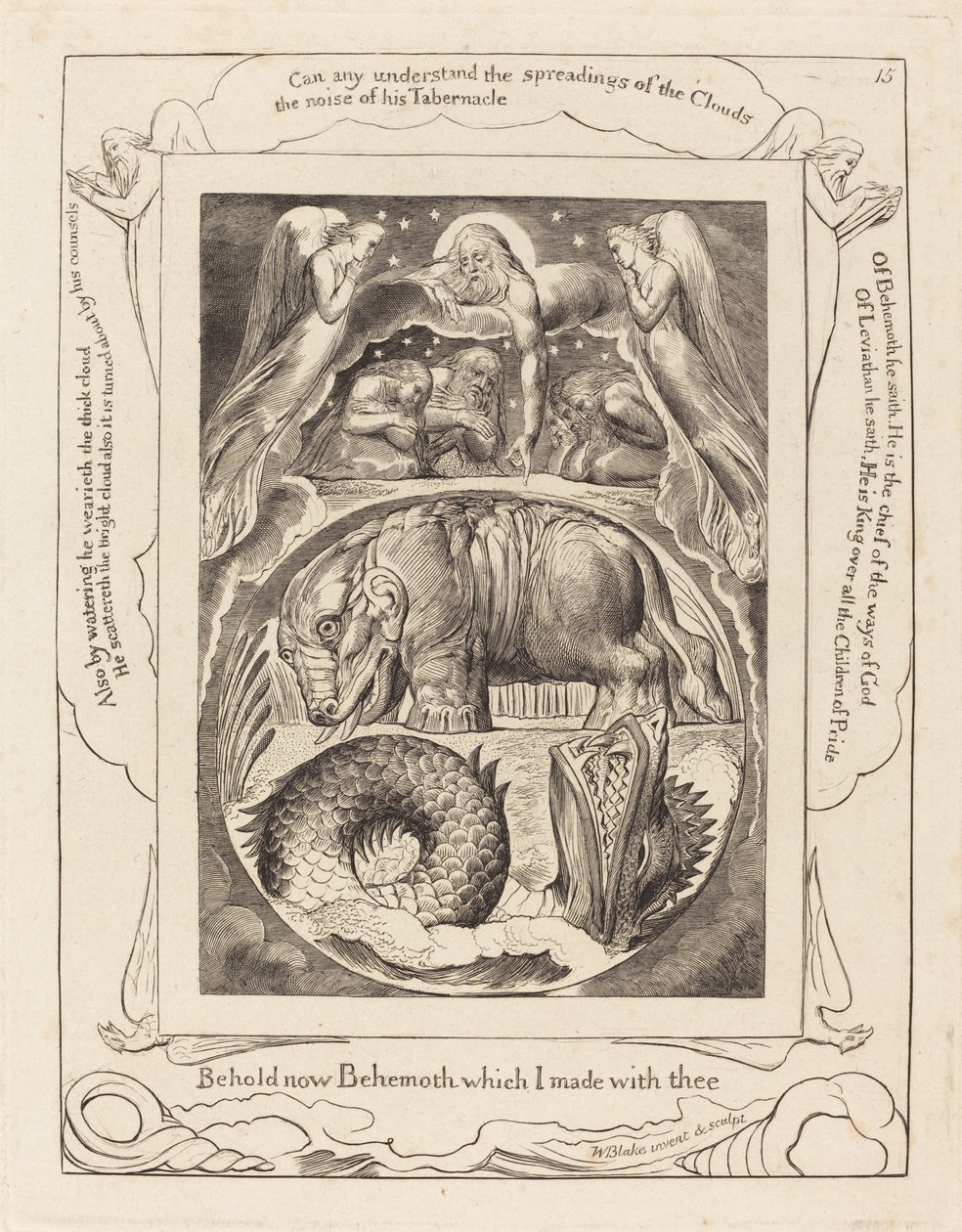 Behemoth und Leviathan von William Blake