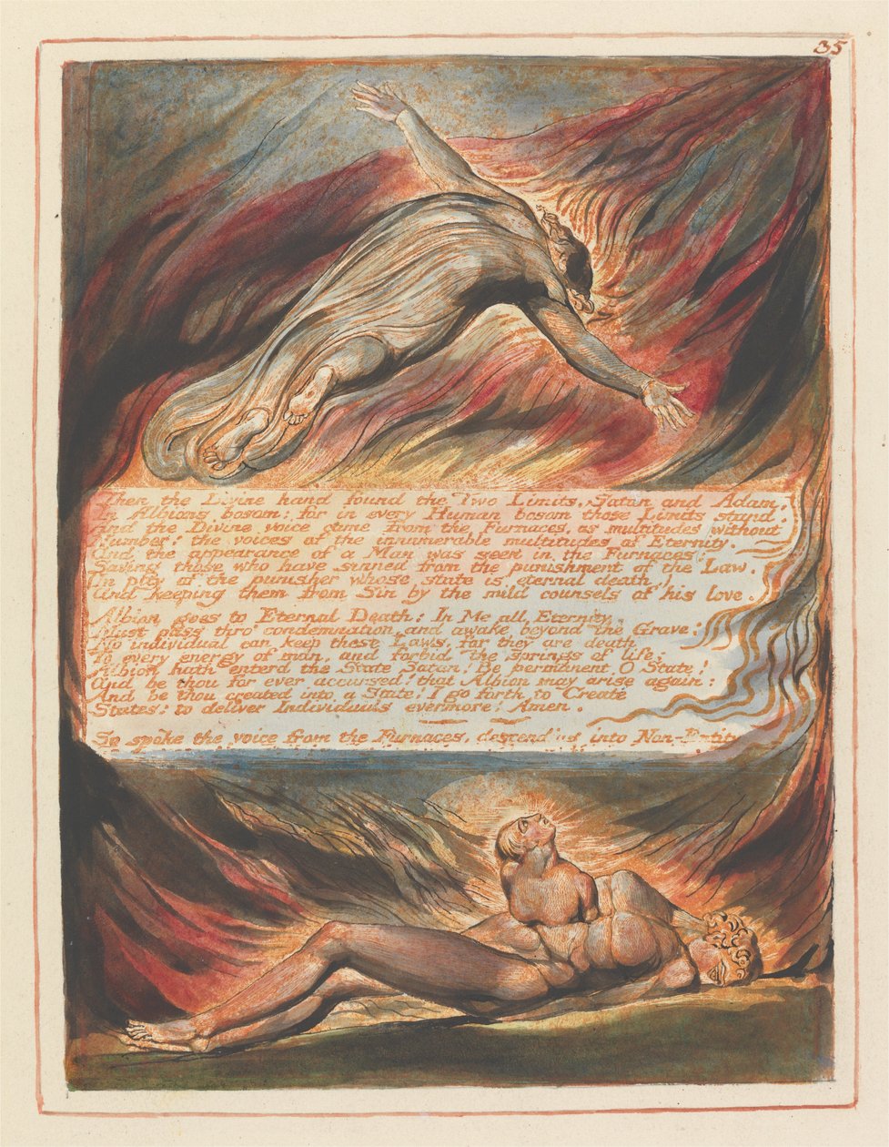 Jerusalem, Tafel 35, Dann die göttliche Hand... von William Blake
