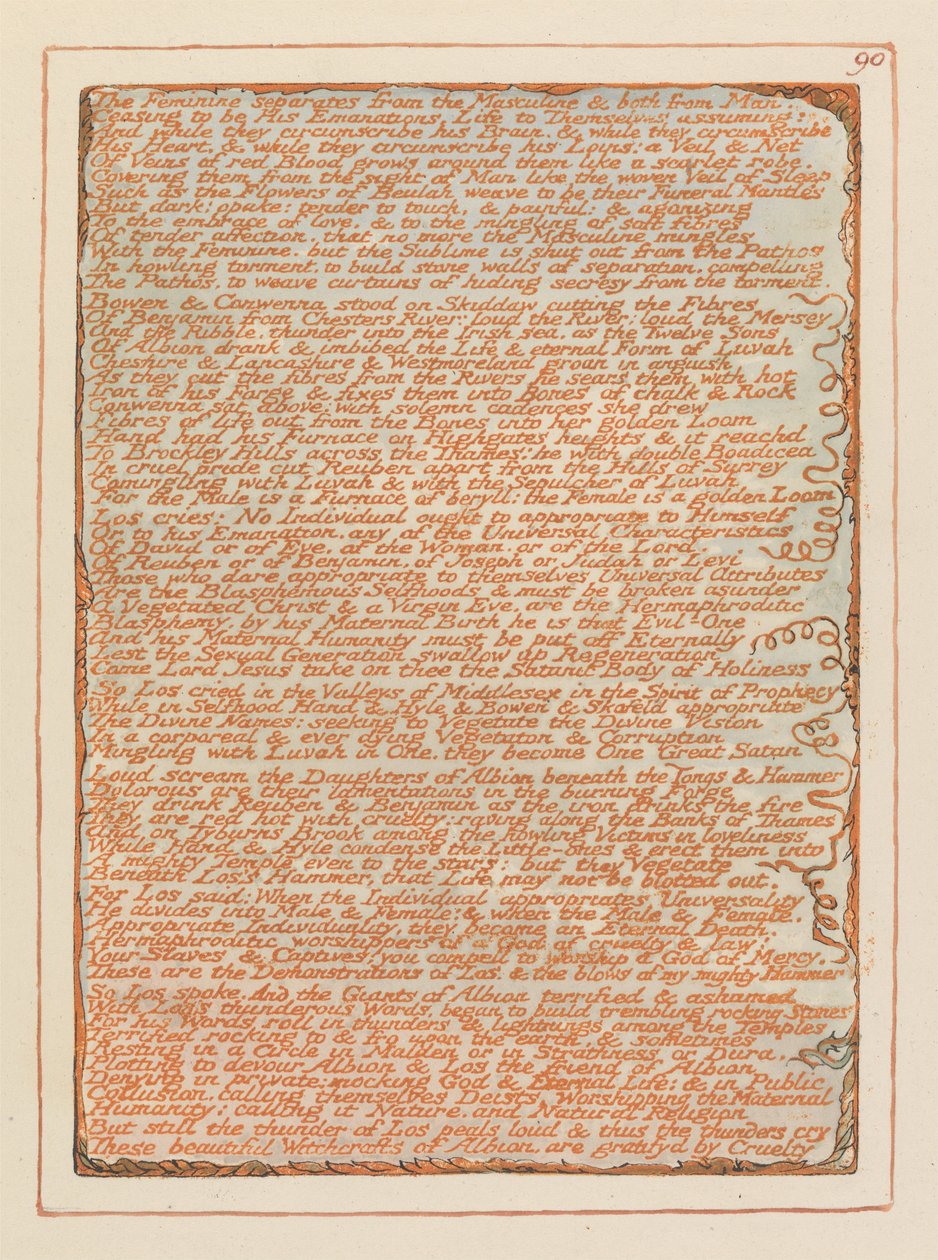 Jerusalem, Tafel 90, Das Weibliche trennt sich... von William Blake