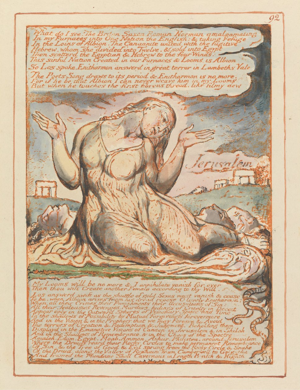 Jerusalem, Platte 92 von William Blake