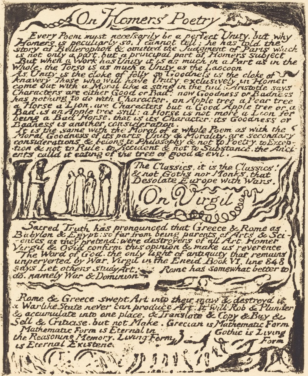 Über Homers Poesie und über Vergil, 1822 von William Blake