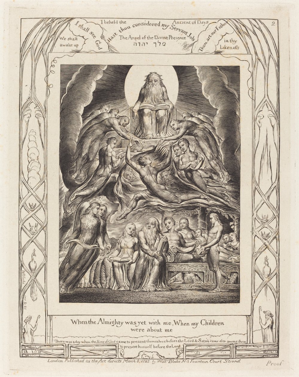 Satan vor dem Thron Gottes von William Blake