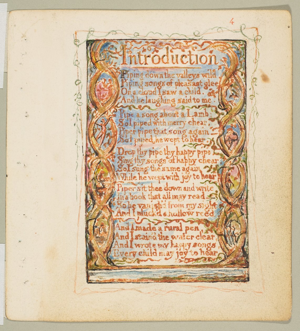 Lieder der Unschuld: Einführung, ca. 1825 von William Blake