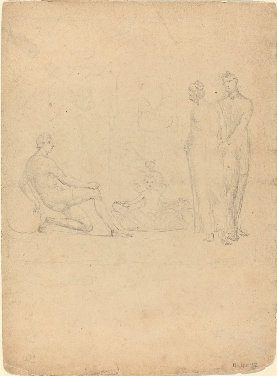 Der kleine Herkules erwürgt die Schlangen von William Blake