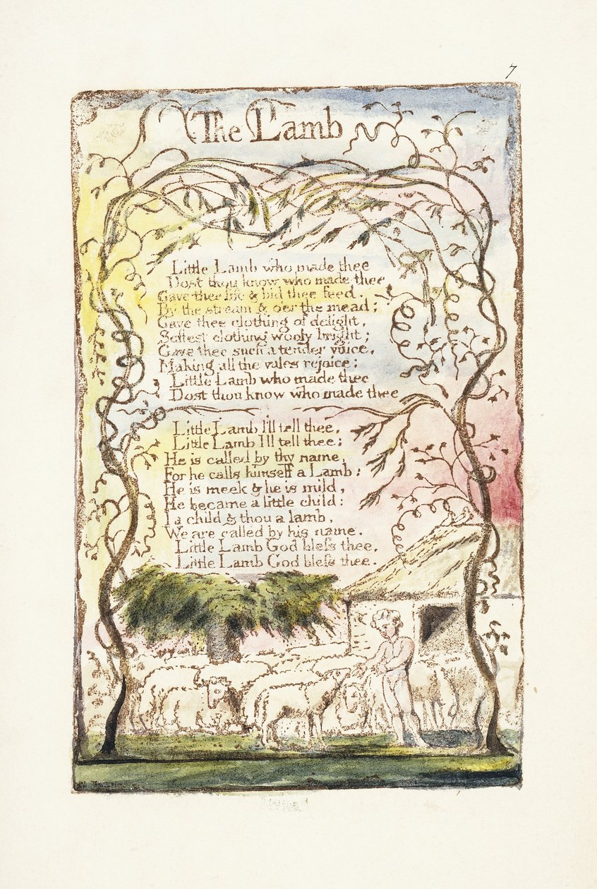 Das Lamm, 1789 von William Blake