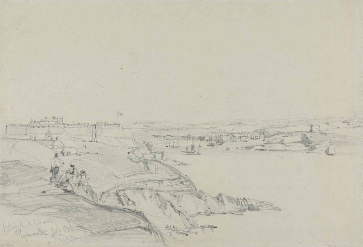 Die Königliche Zitadelle und Cattewater, Plymouth von William Callow