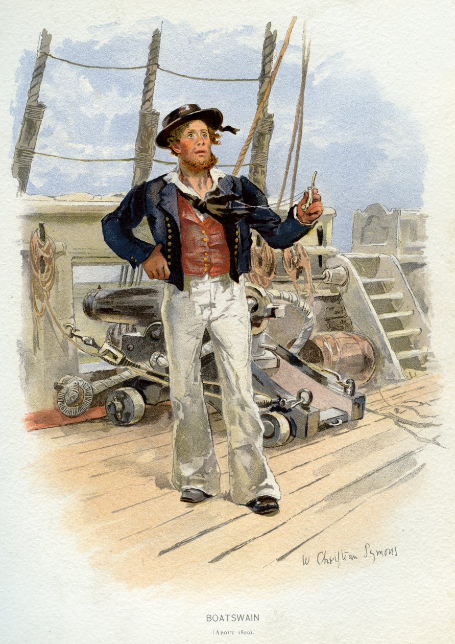 Bootsmann der Royal Navy, um 1829 von William Christian Symons