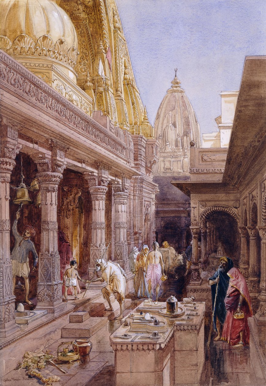 Der Goldene Tempel, Benares, 1862 von William Crimea Simpson