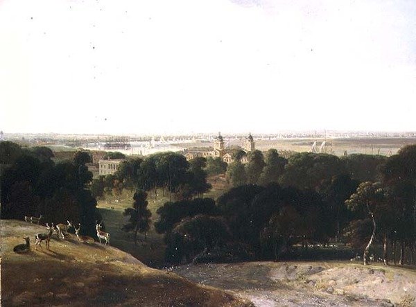 Ein Blick auf London vom Greenwich Park von William Daniell