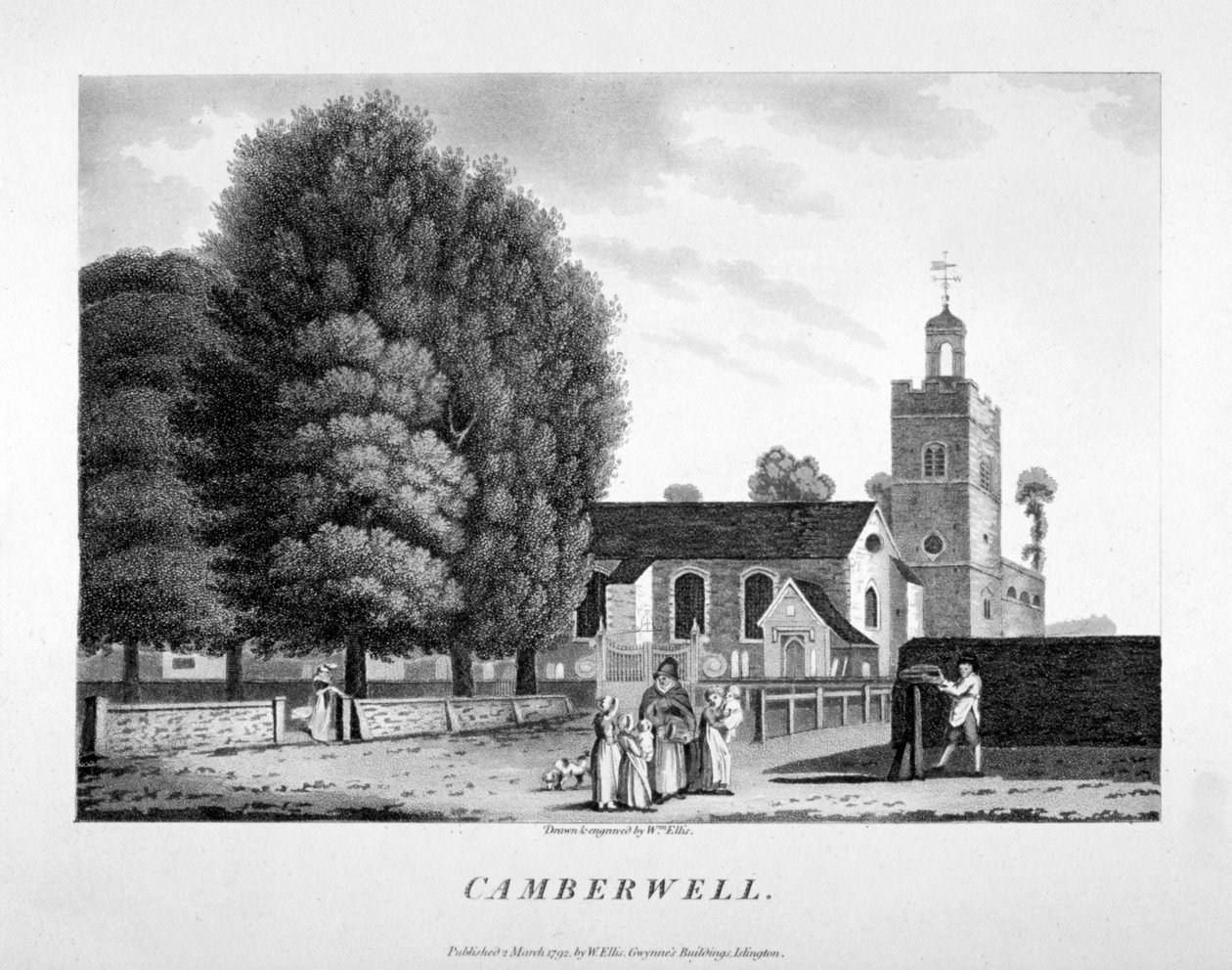 Kirche St. Giles, Camberwell, London, 1792 von William Ellis