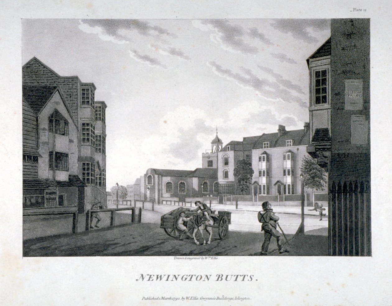 Newington Butts, Southwark, London, 1792 von William Ellis