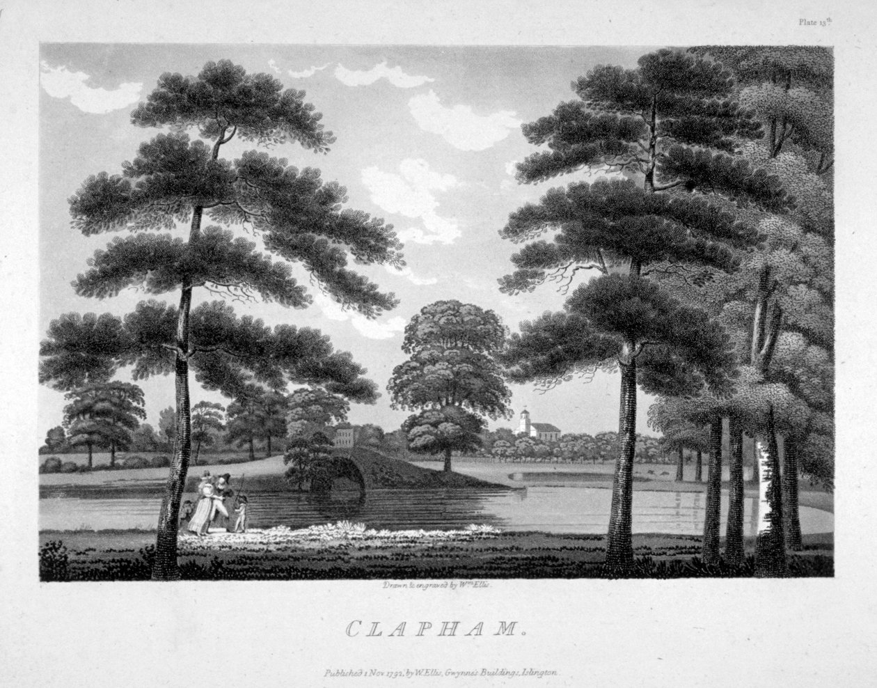 Ansicht von Clapham, London, 1792 von William Ellis