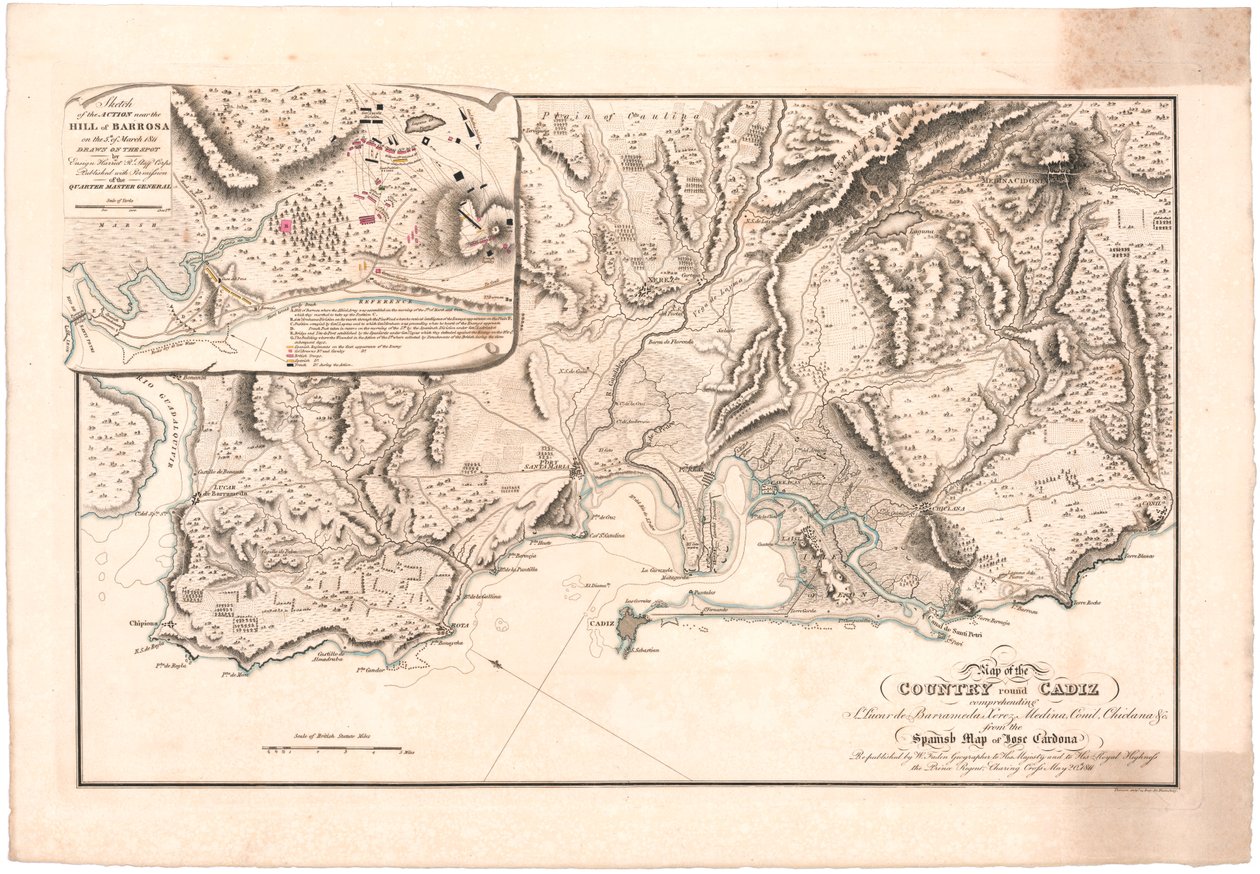 Eine Karte von Cadiz von William Faden