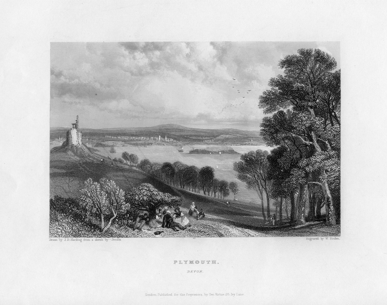 Plymouth, Devon, 19. Jahrhundert von William Finden