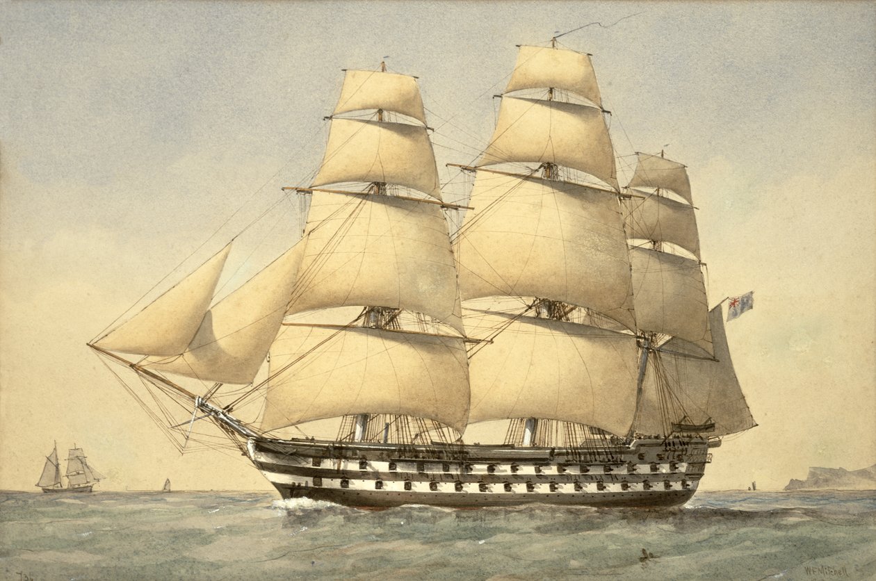 HMS Bellerophon vor der Küste, 1875 von William Frederick Mitchell