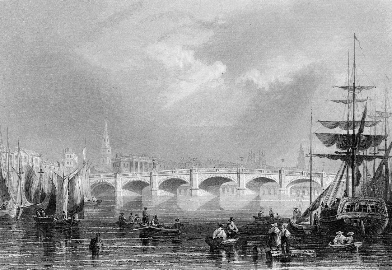 Neue Brücke und Broomielaw, Glasgow, ca. 1840 von William Henry Bartlett