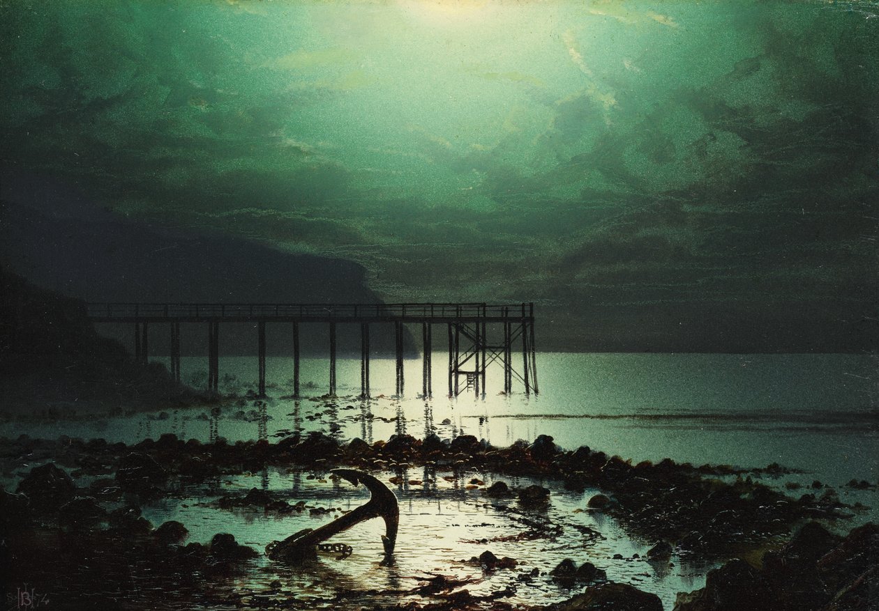 Ebbe bei Mondlicht, 1874 von William Henry James Boot