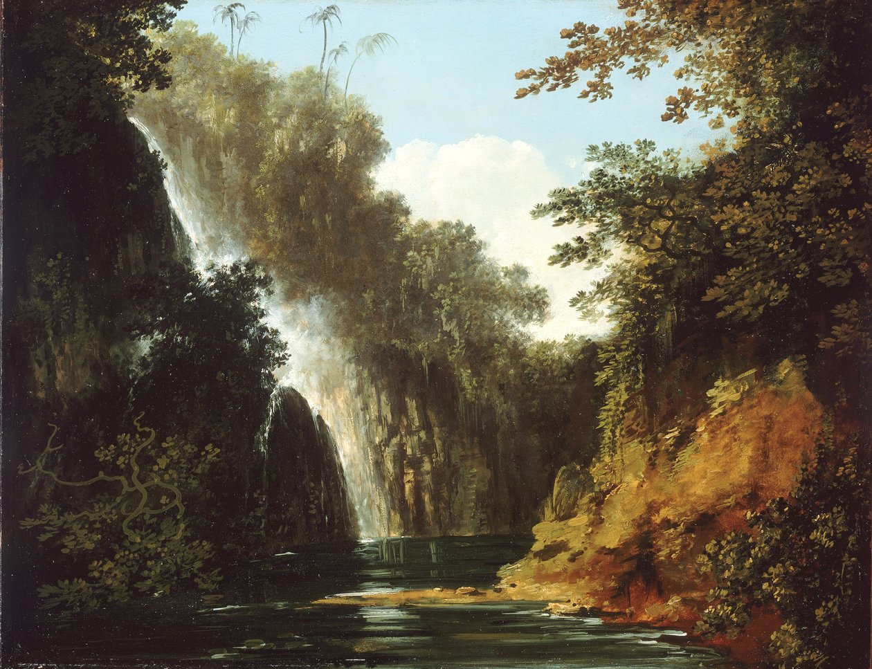 Ein Wasserfall in Tahiti von William Hodges
