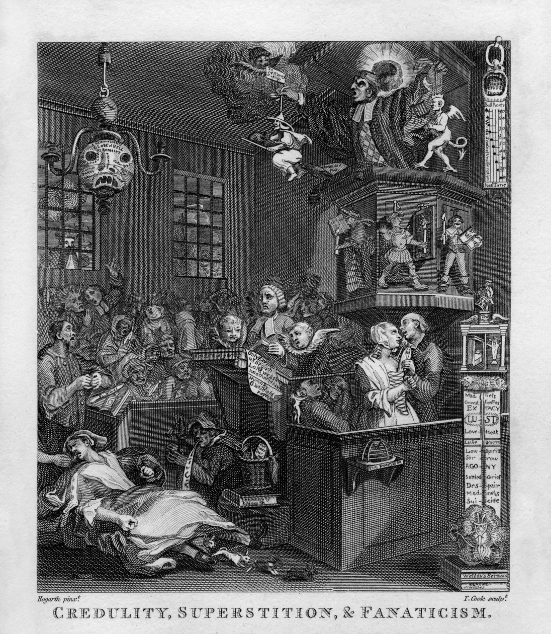 Leichtgläubigkeit, Aberglaube und Fanatismus von William Hogarth von William Hogarth