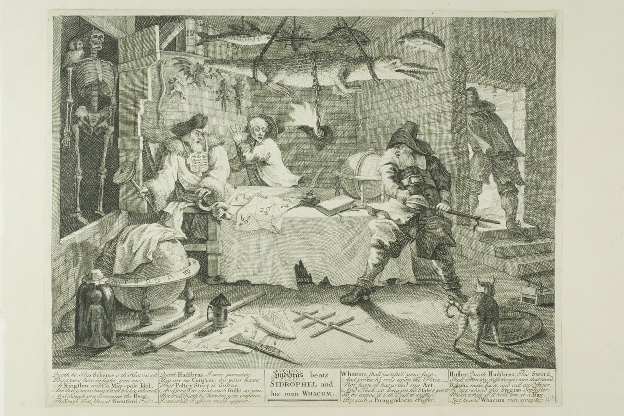 Hudibras und Sidrophel, Tafel acht aus Hudibras von William Hogarth