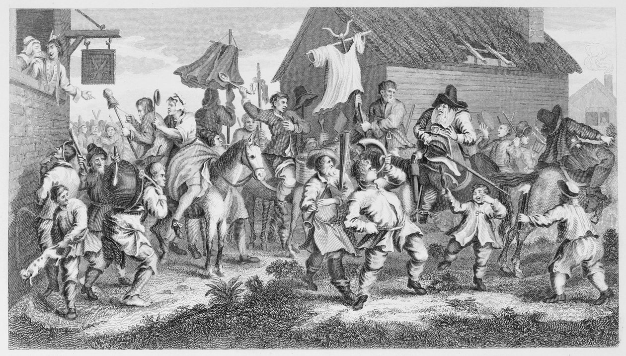 Hudibras begegnet dem Skimmington von William Hogarth