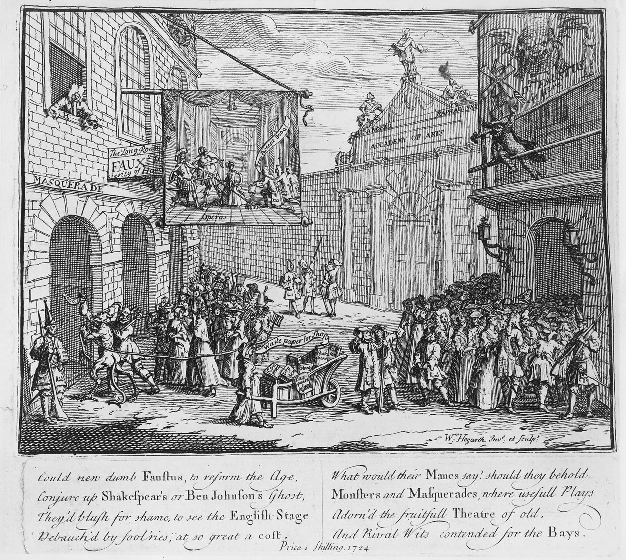 Maskeraden und Opern, Burlington Gate, 1724 von William Hogarth