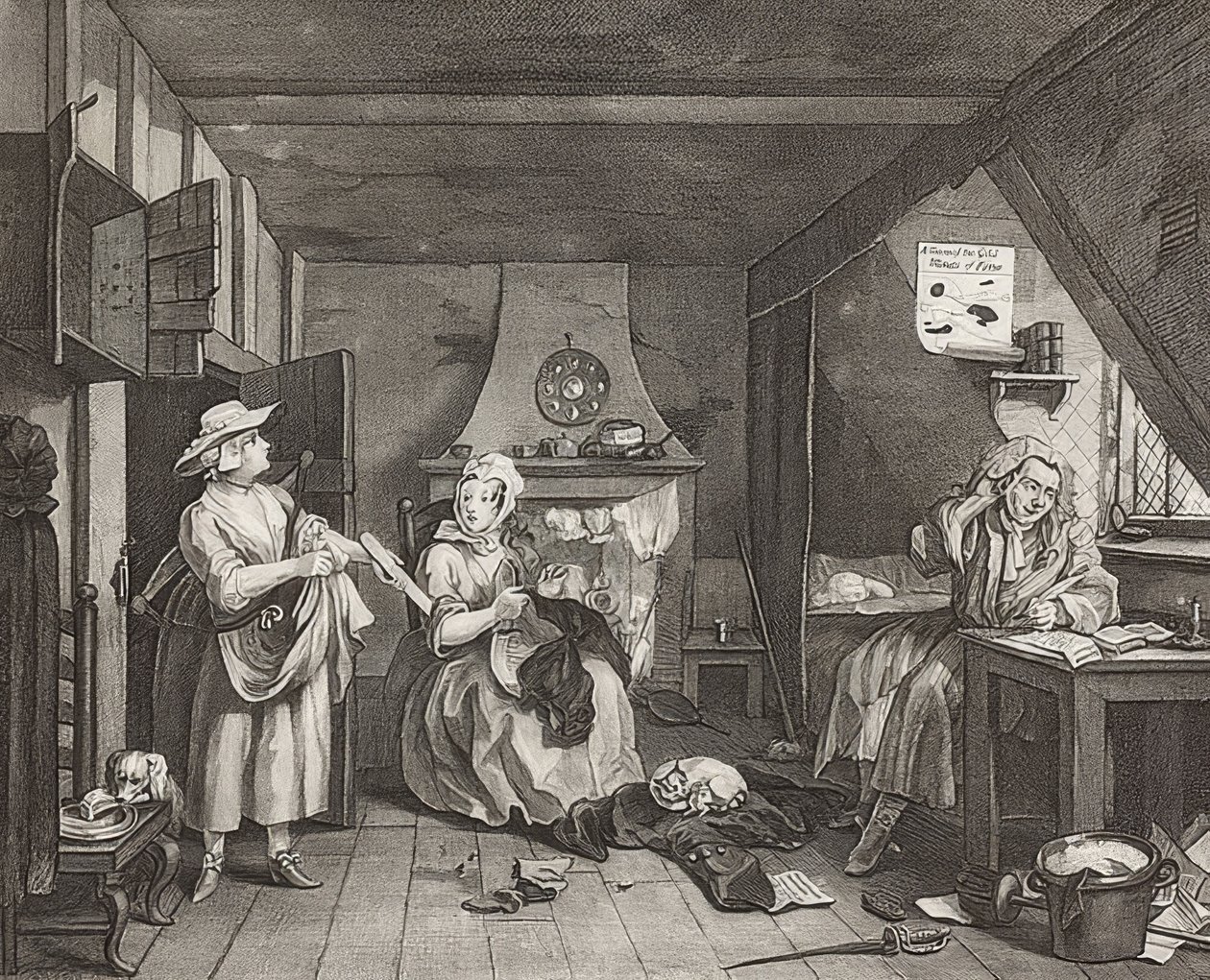 Der notleidende Dichter von William Hogarth