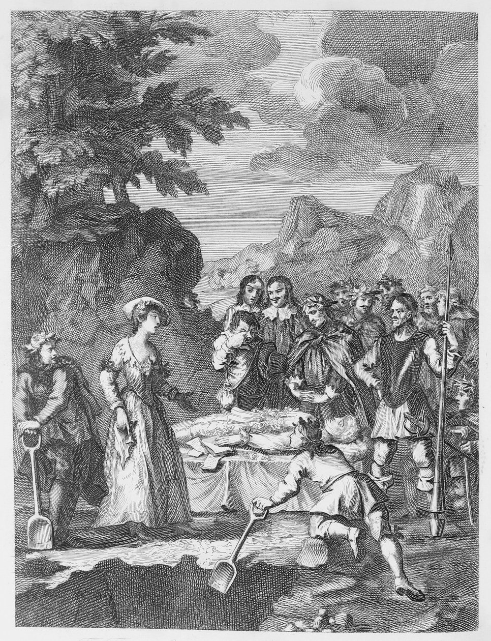 Die Beerdigung von Chrystom und Marcella verteidigt sich von William Hogarth