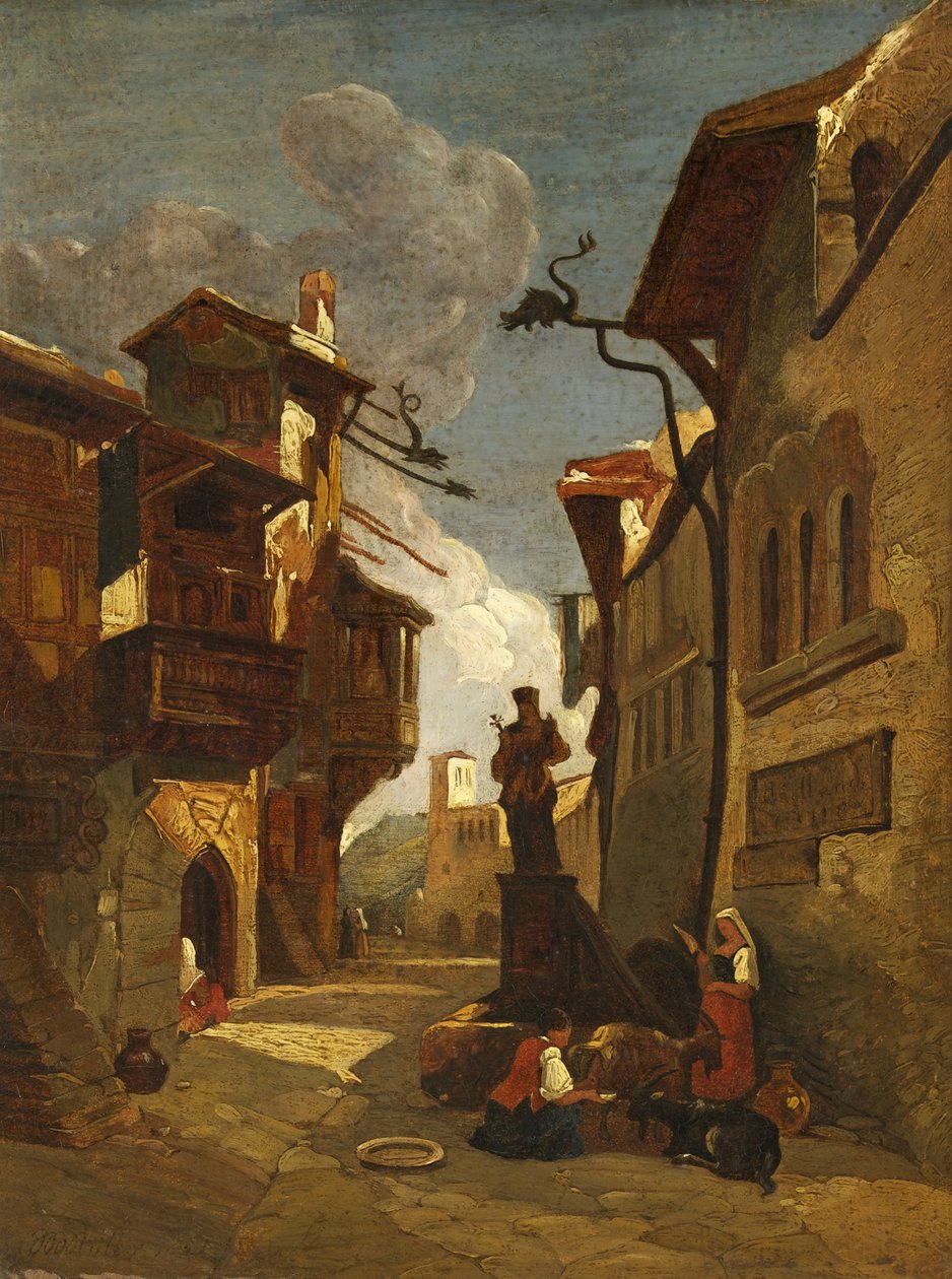 Italienische Straßenszene von William James Muller
