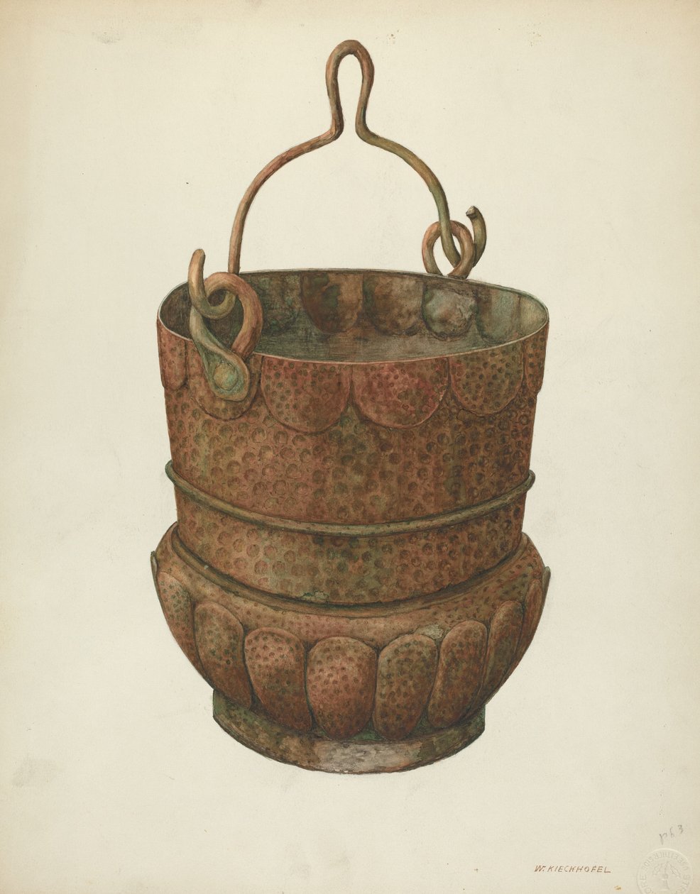 Gehämmerter Kupfereimer, 1938 von William Kieckhofel